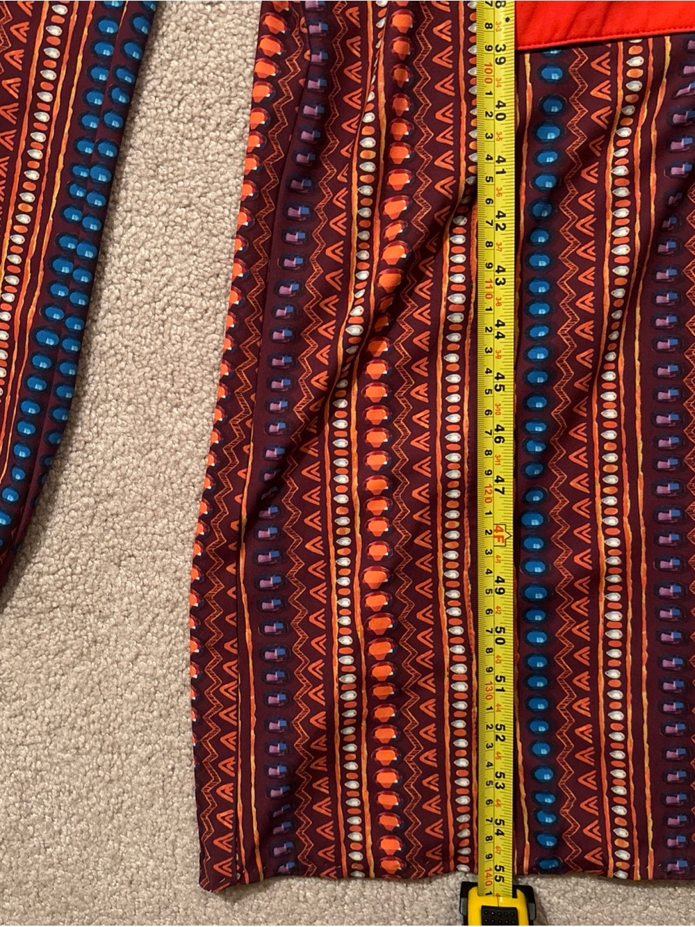 Sassy Jones Orange Geometric Striped High-Neck With wide Leg Jumpsuit - Picture 12 of 15